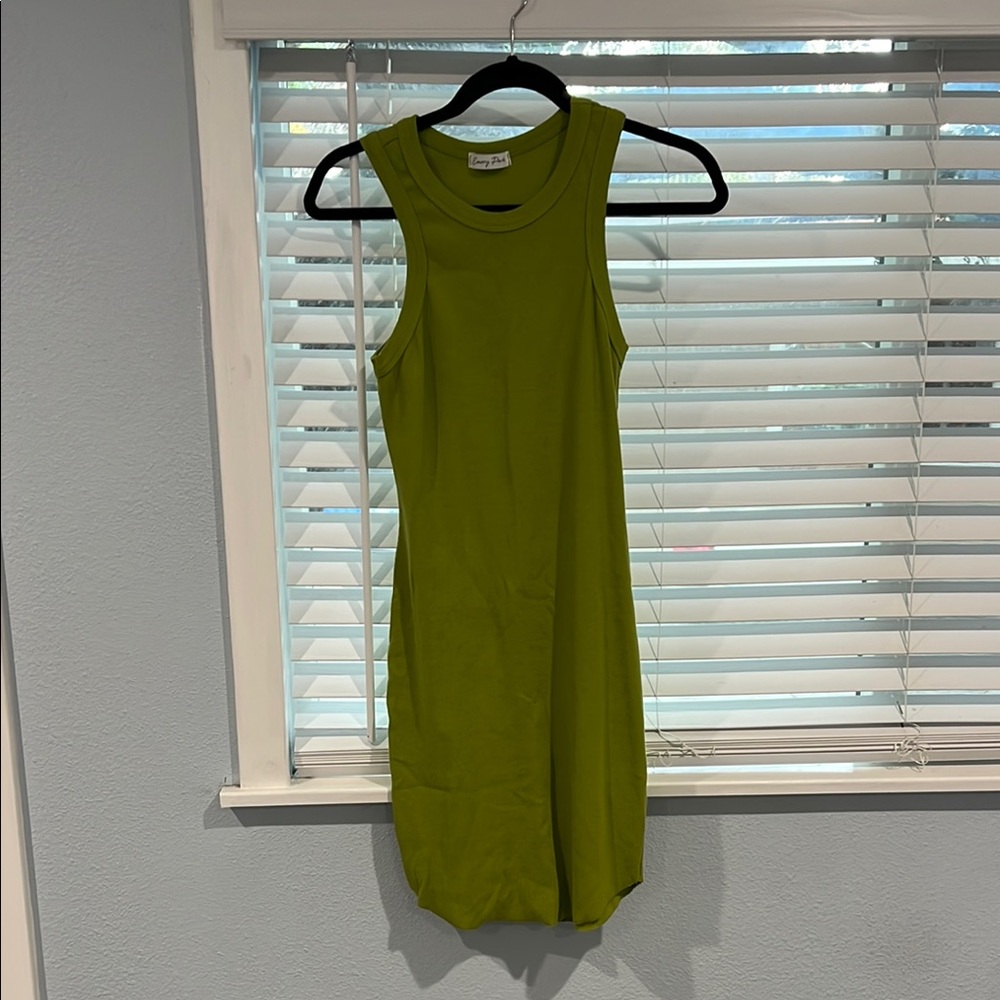Sleeveless Olive Green Dress